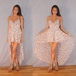 Vintage Feel Floral High Low Dress