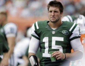 Tim Tebow seen here was released by the Jets yesterday April 29th