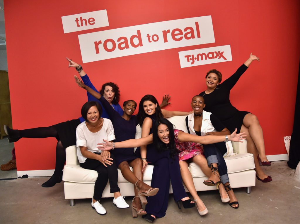 NEW YORK, NY - SEPTEMBER 27: Andrea Chu, Lee Rousseau, Annie Walters, Katherine Schwarzenegger, DebbyThompson, Zynani Nakhid and Yastany Astacio attend the T.J.Maxx Road to Real Gallery Exhibit in NYC, spotlighting inspirational women from across the country on September 27, 2016 in New York City. (Photo by Mike Coppola/Getty Images for TJ Maxx)